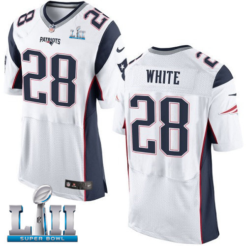  Patriots 28 James White Navy 2018 Super Bowl LII Elite Jersey