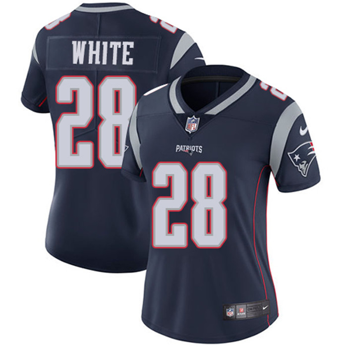  Patriots 28 James White Navy Women Vapor Untouchable Limited Jersey