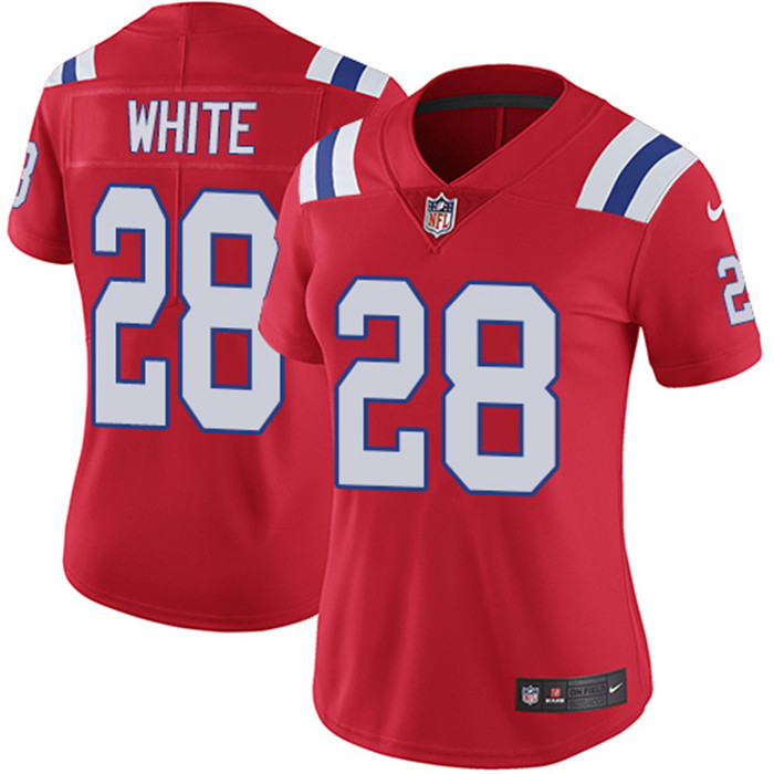  Patriots 28 James White Red Women Vapor Untouchable Limited Jersey