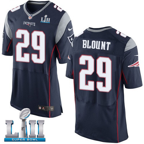  Patriots 29 LeGarrette Blount Navy 2018 Super Bowl LII Elite Jersey