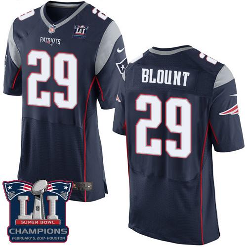  Patriots 29 LeGarrette Blount Navy Blue Team Color Super Bowl LI Champions Men Stitched NFL New Elite Jersey