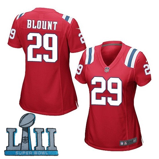  Patriots 29 LeGarrette Blount Red Women 2018 Super Bowl LII Game Jersey