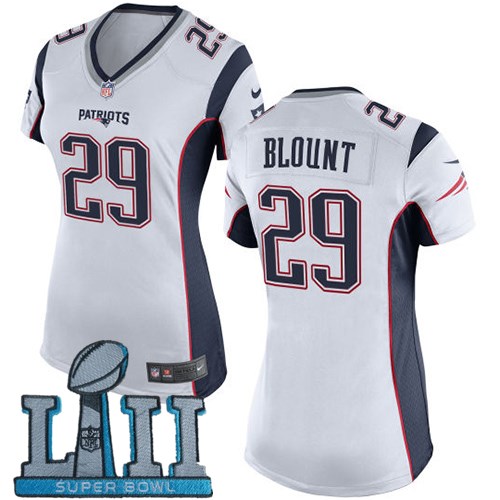  Patriots 29 LeGarrette Blount White Women 2018 Super Bowl LII Game Jersey