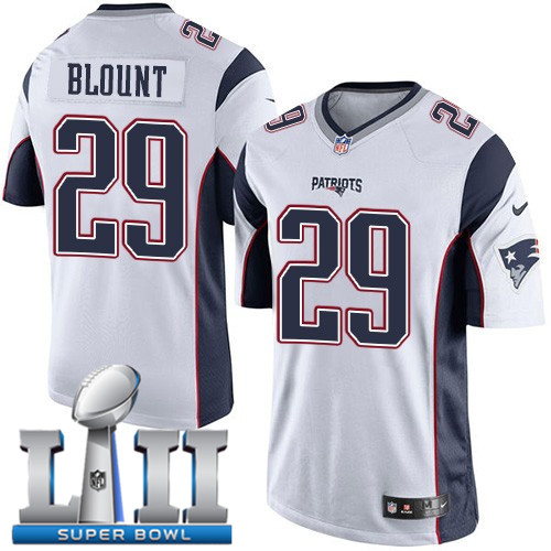  Patriots 29 LeGarrette Blount White Youth 2018 Super Bowl LII Game Jersey