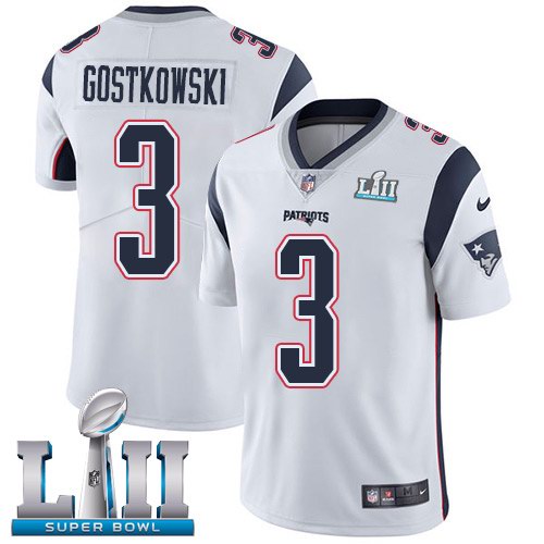  Patriots 3 Stephen Gostkowski White 2018 Super Bowl LII Vapor Untouchable Limited Jersey