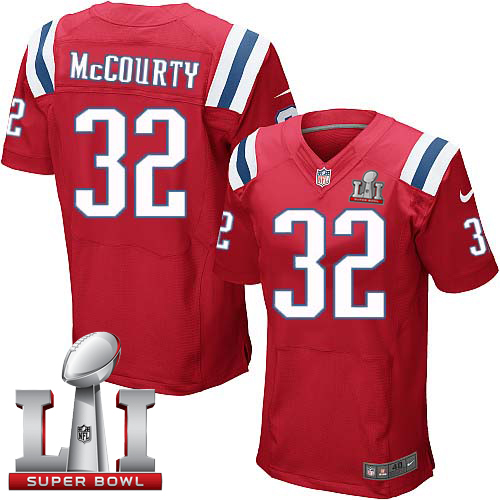  Patriots 32 Devin McCourty Red Alternate Super Bowl LI 51 Men Stitched NFL Elite Jersey