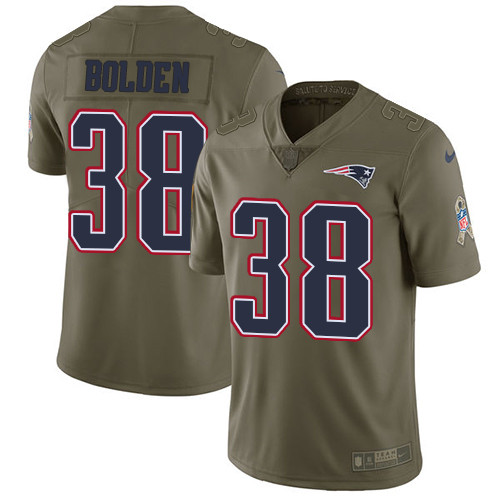  Patriots 38 Brandon Bolden Olive Salute To Service Limited Jersey