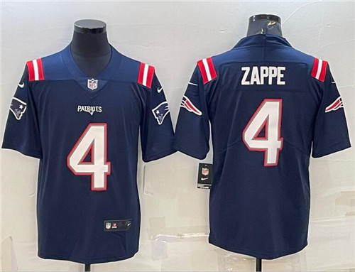 Nike Patriots 4 Bailey Zappe Navy Vapor Untouchable Limited Jersey