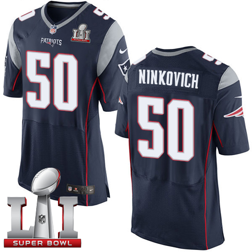  Patriots 50 Rob Ninkovich Navy Blue Team Color Super Bowl LI 51 Men Stitched NFL New Elite Jersey