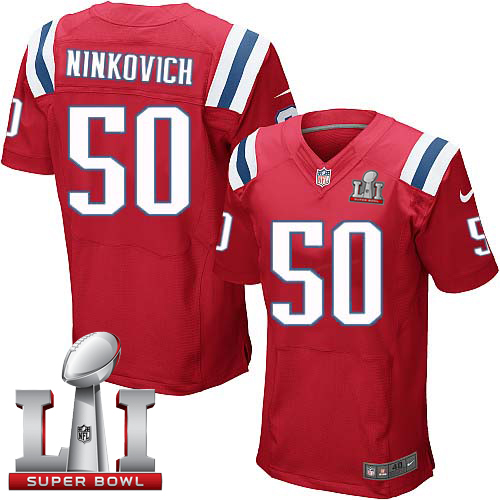  Patriots 50 Rob Ninkovich Red Alternate Super Bowl LI 51 Men Stitched NFL Elite Jersey