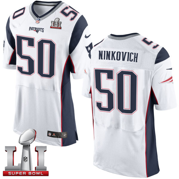  Patriots 50 Rob Ninkovich White Super Bowl LI 51 Men Stitched NFL New Elite Jersey