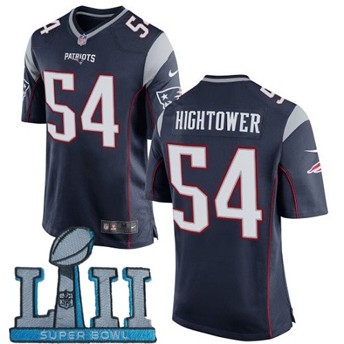  Patriots 54 Dont'a Hightower Navy Youth 2018 Super Bowl LII Game Jersey