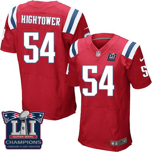  Patriots 54 Dont'a Hightower Red Alternate Super Bowl LI Champions Men Stitched NFL Elite Jersey