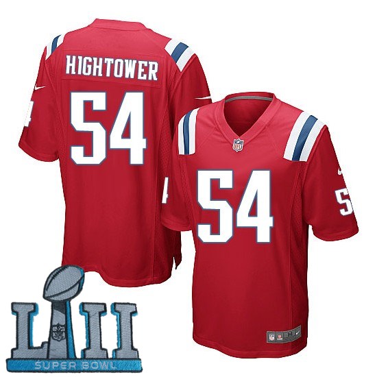  Patriots 54 Dont'a Hightower Red Youth 2018 Super Bowl LII Game Jersey