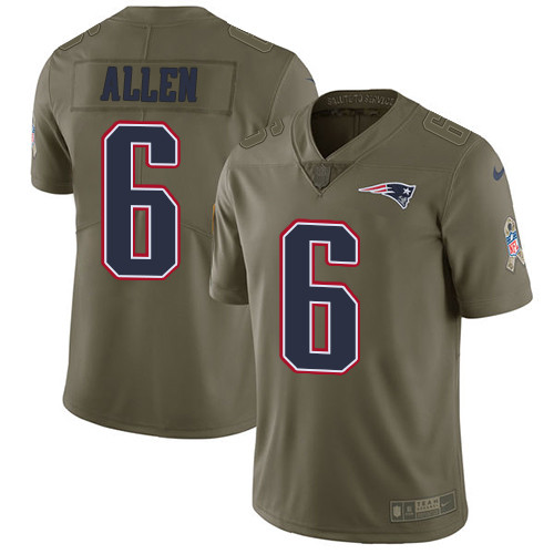  Patriots 6 Ryan Allen Olive Salute To Service Limited Jersey