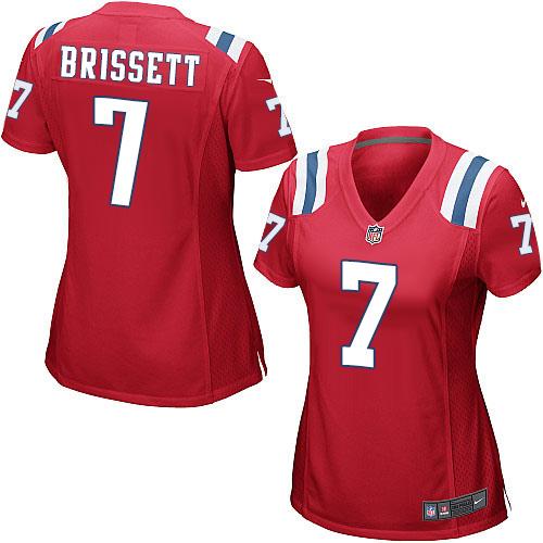  Patriots 7 Jacoby Brissett Red Alternate Women Stitched NFL Elite Jersey