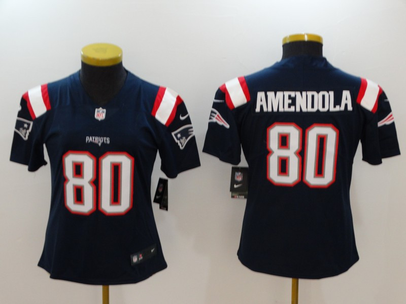  Patriots 80 Danny Amendola Navy Women Color Rush Limited Jersey