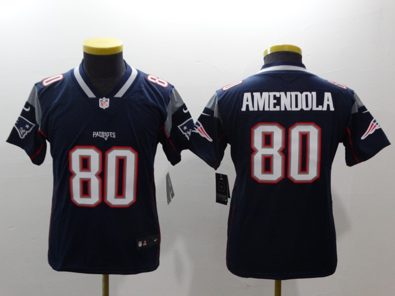  Patriots 80 Danny Amendola Navy Youth Vapor Untouchable Player Limited Jersey