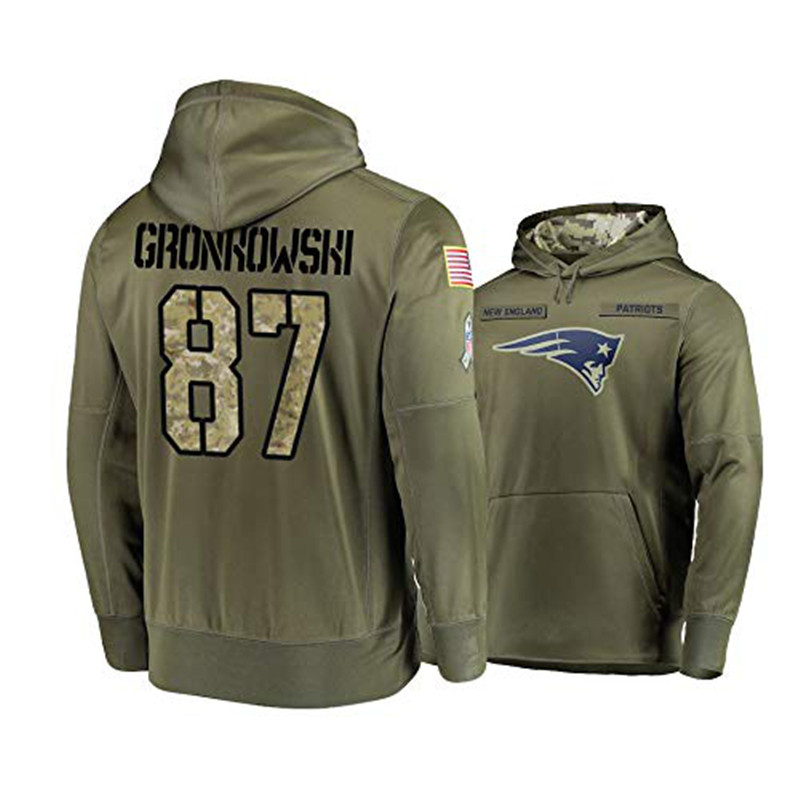 Nike Patriots 87 Rob Gronkowski 2019 Salute To Service Stitched Hooded Sweatshirt
