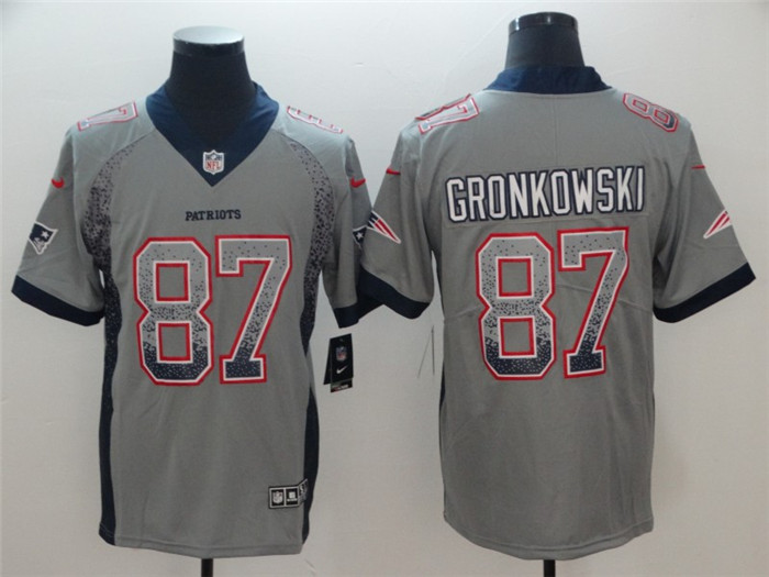  Patriots 87 Rob Gronkowski Gray Drift Fashion Limited Jersey