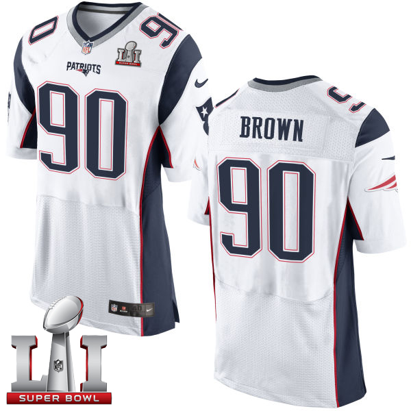  Patriots 90 Malcom Brown White Super Bowl LI 51 Men Stitched NFL New Elite Jersey