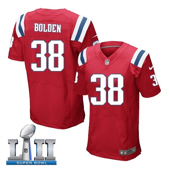  Patriots Brandon Bolden Red 2018 Super Bowl LII Elite Jersey