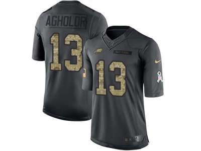  Philadelphia Eagles 13 Nelson Agholor Black Men Stitched NFL Limited 2016 Salute To Service Jersey