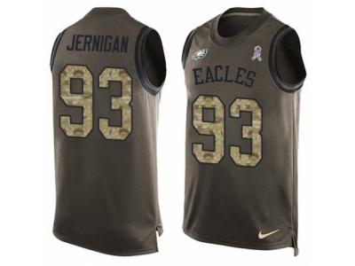  Philadelphia Eagles 93 Timmy Jernigan Limited Green Salute to Service Tank Top NFL Jersey