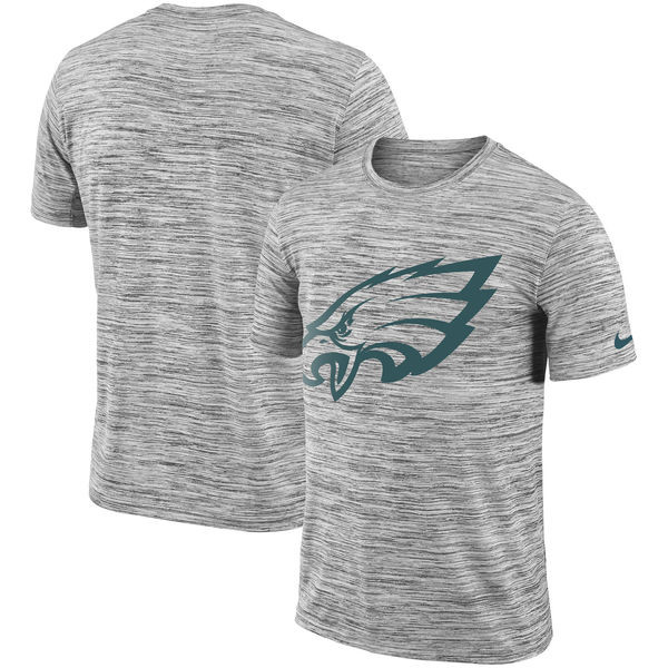  Philadelphia Eagles Heathered Black Sideline Legend Velocity Travel Performance T Shirt