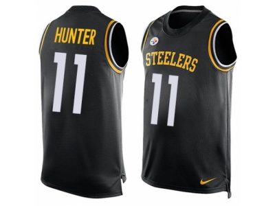  Pittsburgh Steelers 11 Justin Hunter Limited Black Player Name Number Tank Top NFL Jersey