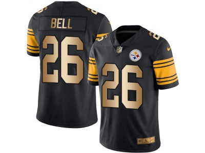  Pittsburgh Steelers 26 Le Veon Bell Black Men Stitched NFL Limited Gold Rush Jersey