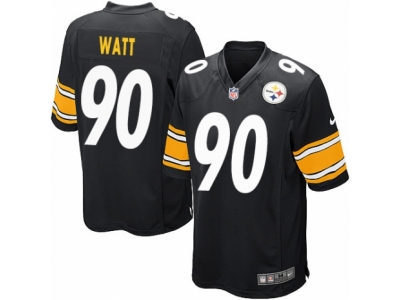  Pittsburgh Steelers 90 T J Watt Game Black Team Color NFL Jersey