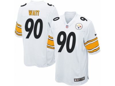  Pittsburgh Steelers 90 T J Watt Game White NFL Jersey