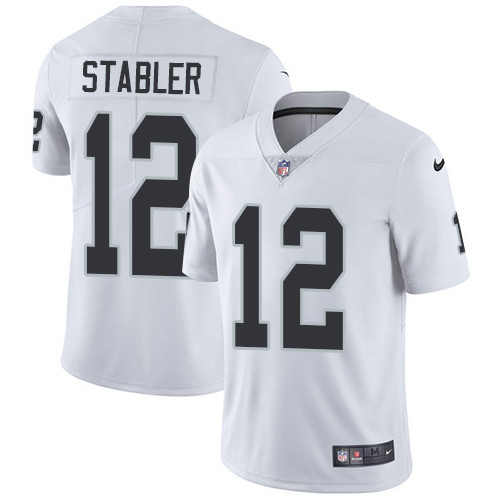  Raiders 12 Ken Stabler White Vapor Untouchable Player Limited Jersey