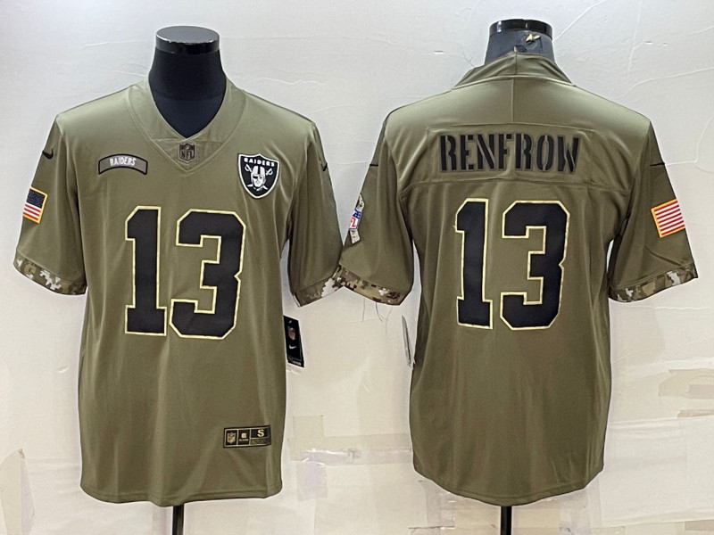 Nike Raiders 13 Hunter Renfrow Olive 2022 Salute To Service Limited Jersey