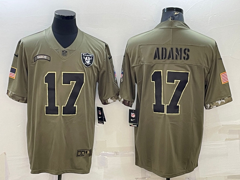 Nike Raiders 17 Davante Adams Olive 2022 Salute To Service Limited Jersey