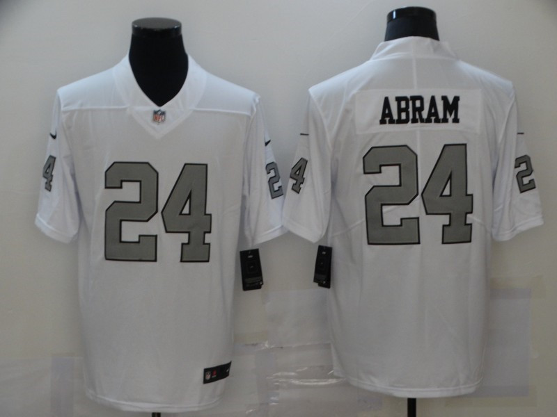 Nike Raiders 24 Johnathan Abram White Color Rush Limited Jersey