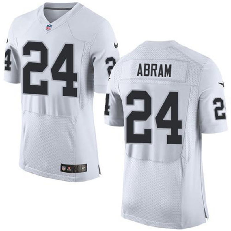 Nike Raiders 24 Johnathan Abram White Elite Jersey