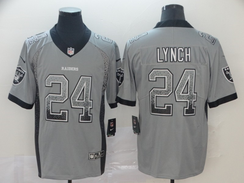 Nike Raiders 24 Marshawn Lynch Gray Drift Fashion Limited Jersey