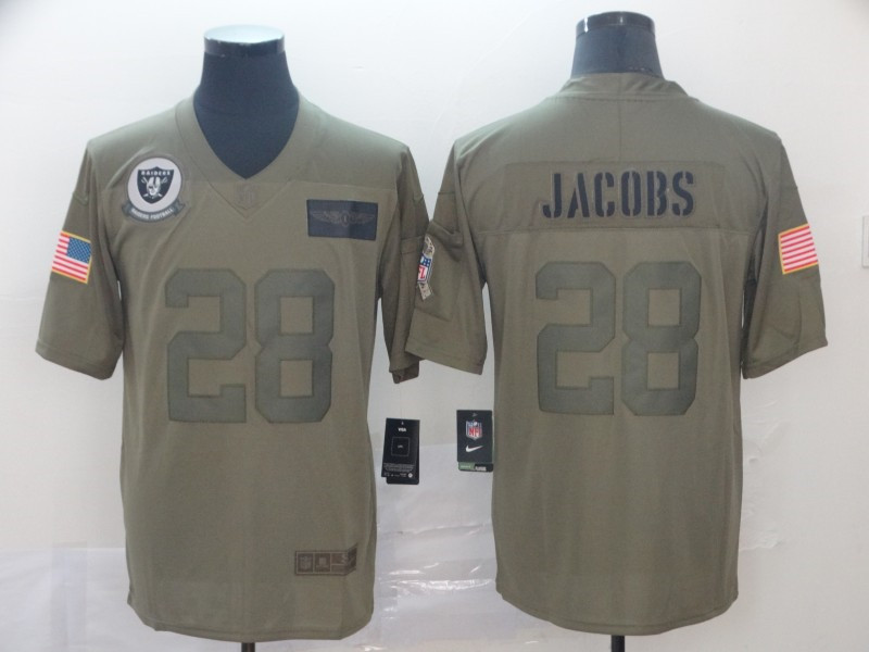 Nike Raiders 28 Josh Jacobs 2019 Olive Salute To Service Limited Jersey