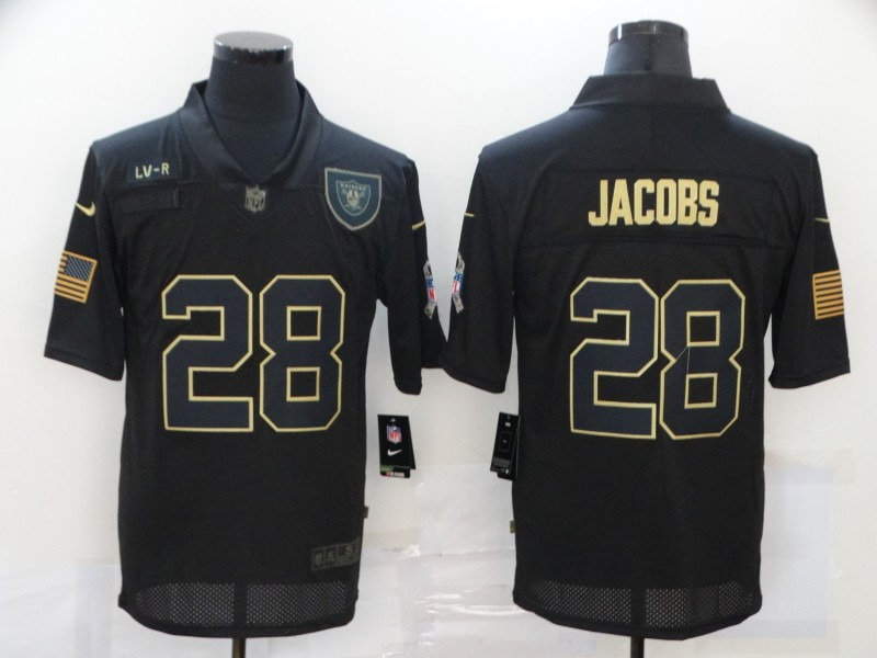 Nike Raiders 28 Josh Jacobs Black 2020 Salute To Service Limited Jersey