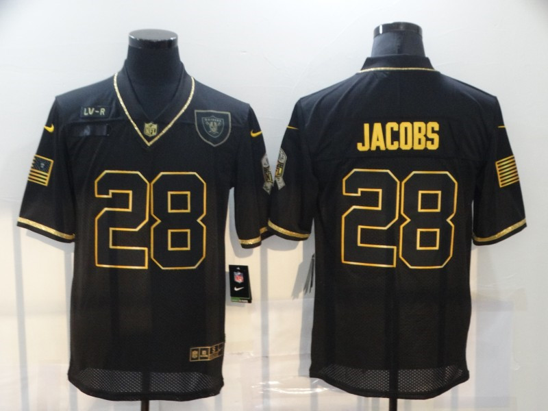 Nike Raiders 28 Josh Jacobs Black Gold 2020 Salute To Service Limited Jersey