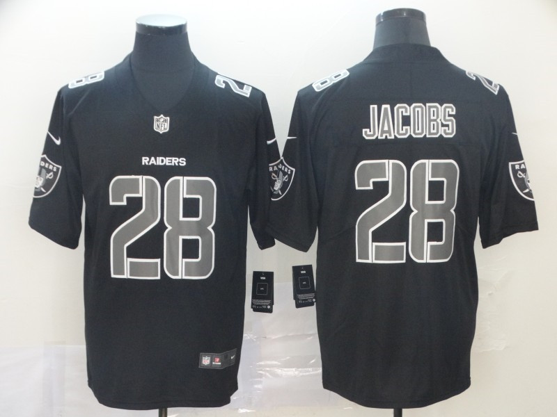 Nike Raiders 28 Josh Jacobs Black Impact Rush Limited Jersey