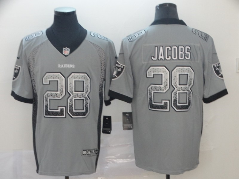 Nike Raiders 28 Josh Jacobs Gray Drift Fashion Limited Jersey
