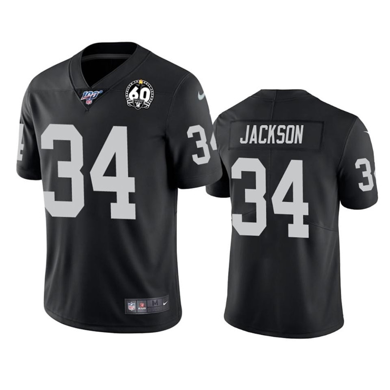 Nike Raiders 34 Bo Jackson Black 100th And 60th Anniversary Vapor Untouchable Limited Jersey