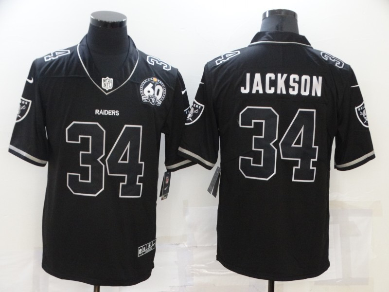 Nike Raiders 34 Bo Jackson Black 60th Shadow Vapor Limited Jersey