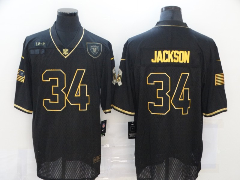 Nike Raiders 34 Bo Jackson Black Gold 2020 Salute To Service Limited Jersey