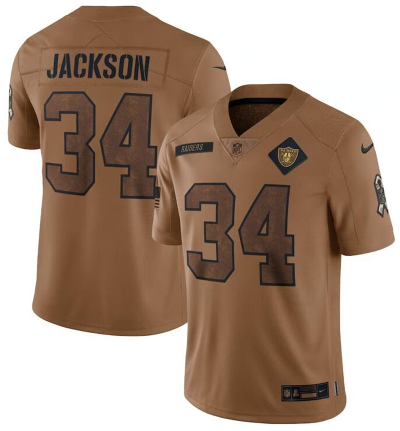 Nike Raiders 34 Bo Jackson Brown 2023 Salute To Service Limited Jersey