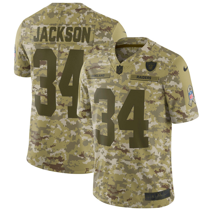  Raiders 34 Bo Jackson Camo Salute To Service Limited Jersey