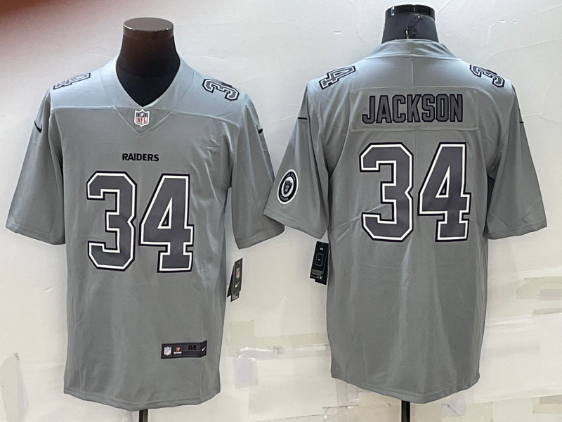 Nike Raiders 34 Bo Jackson Gray Atmosphere Fashion Vapor Limited Jersey